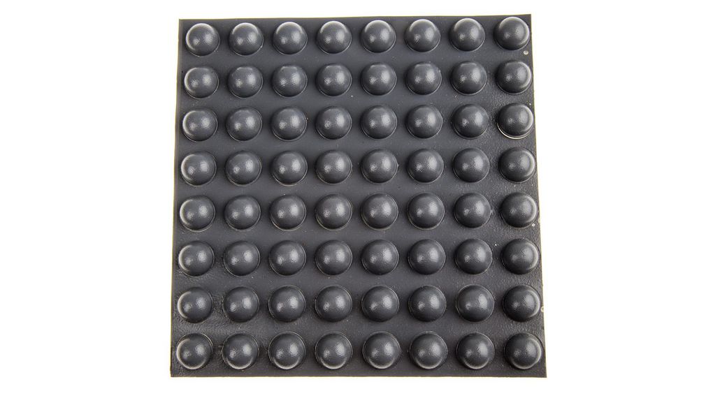 Gummifötter, Hemisfärisk, 7.9mm, 70 Shore, Grå